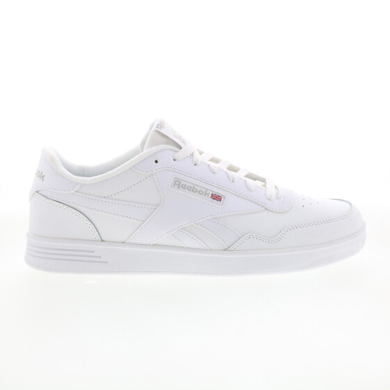 Reebok Club Memt Mens White Leather Lace Up Lifestyle Sneakers Shoes