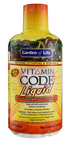Garden of Life Vitamin Code Liquid Жидкий витаминно-минеральный комплекс со вкусом апельсина и манго 900 мл
