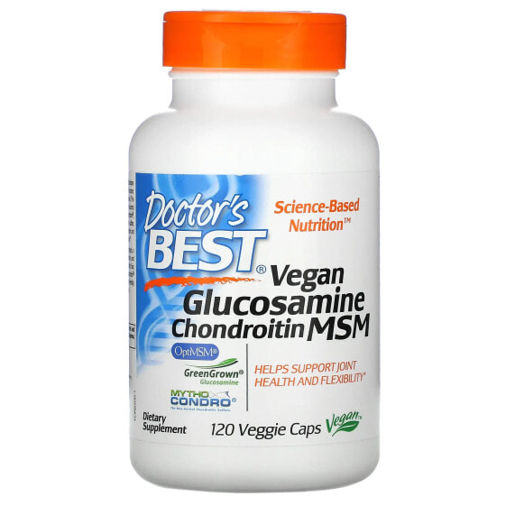 Витаминно-минеральный комплекс Doctor's Best Vegan Glucosamine Chondroitin MSM, 120 растительных капсул
