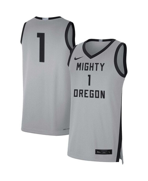 Men's #1 Gray, Black Oregon Ducks Limited Basketball Jersey