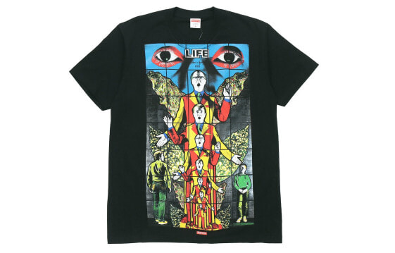 Футболка Supreme SS19 x Gilbert x George LIFE Tee Black T SUP-SS19-533