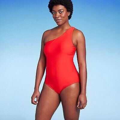 Women's Medium Coverage One Shoulder One Piece Swimsuit with Tummy Control -