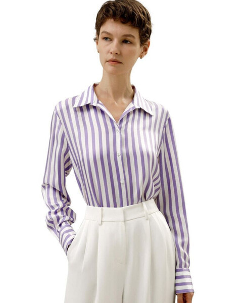 Women's Classic Striped Silk Shirt