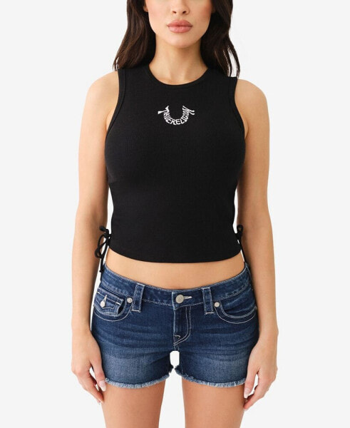 Women's Embroidered Side Rouched Tank