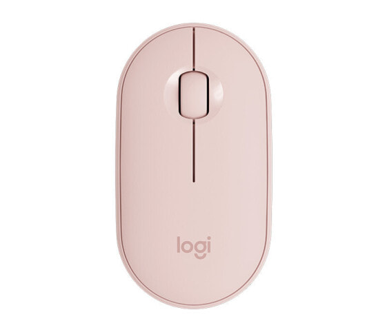 Logitech Pebble M350 Wireless Mouse - Ambidextrous - Optical - RF Wireless + Bluetooth - 1000 DPI - Pink