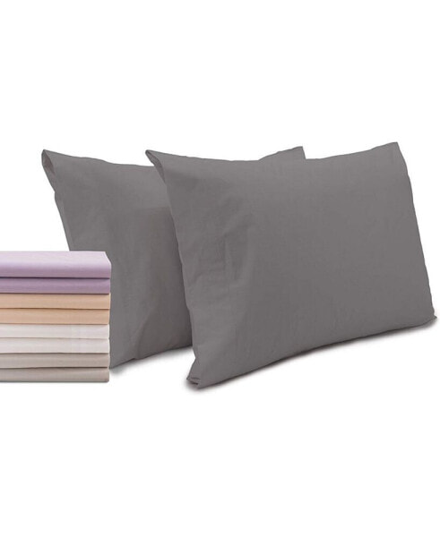 Superity Linen 100% Premium Cotton Pillow Cases - Soft and Breatheable - Open Enclosure - Standard - Lavender