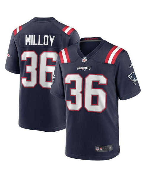 Men's Lawyer Milloy Navy New England Patriots Game Retired Player Jersey