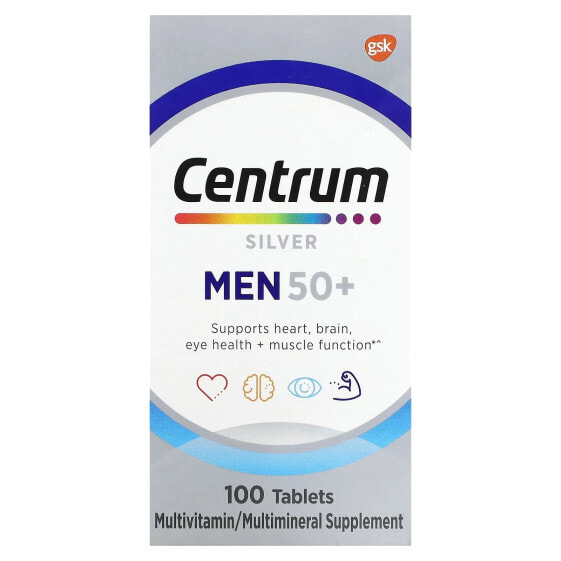 Витаминно-минеральный комплекс CENTRUM Silver Men 50+, 100 таблеток