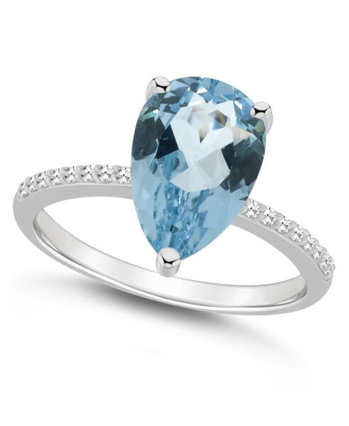 Кольцо Macy's Sky Blue Topaz and Diamond