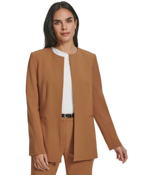 Women's Collarless Open-Front Jacket