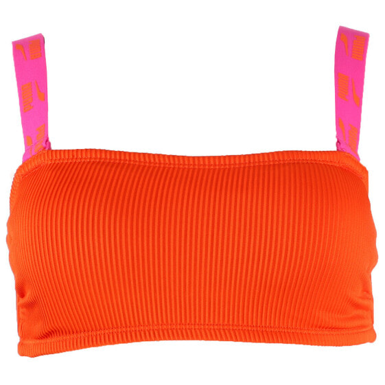 Puma Logo Bandeau Bikini Top Womens Orange Casual Athletic 85926302