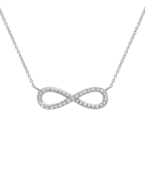 Macy's diamond Infinity 18" Pendant Necklace (1/10 ct. t.w.) in Sterling Silver