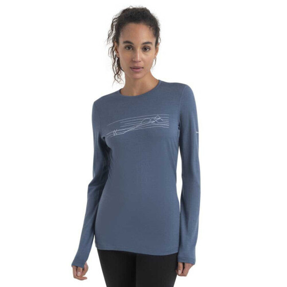 ICEBREAKER 200 Oasis Crewe Ski Stripes Long Sleeve Base Layer