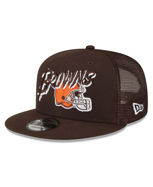 Men's Brown Cleveland Browns Graffiti Script 9FIFTY Snapback Hat