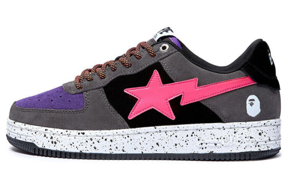 Bape STA 绒面低帮时尚板鞋 灰粉撞色 / Кроссовки Bape STA 1I20 191 8 1I20-191-008