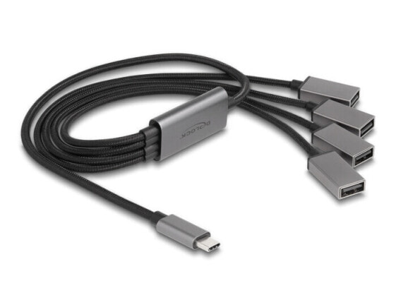 Delock 4 Port USB 2.0 Kabel-Hub mit Type-C Anschluss 60 cm