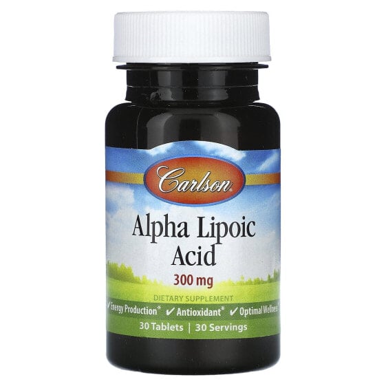 Антиоксидант Carlson кислота альфа-липоевая, 300 мг, 30 таблеток.