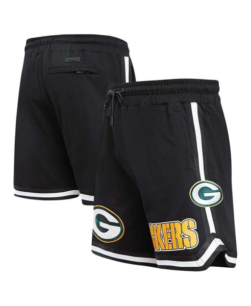 Men's Black Green Bay Packers Classic Chenille Shorts