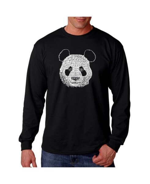 Men's Word Art Long Sleeve T-Shirt- Panda Head