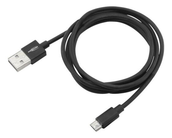 Разъем USB мужчина-мужчина ANSMANN® 1700-0076, 1,2 м, Micro-USB B, 480 Mbit/s, черный