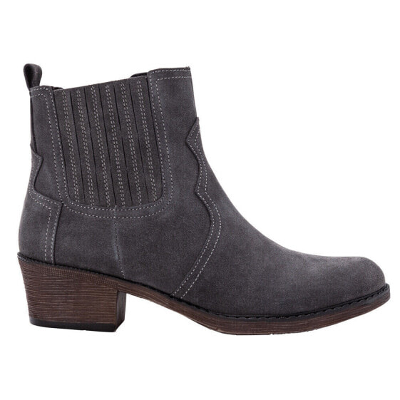 Propet Reese Round Toe Cowboy Booties Womens Grey Casual Boots WFX145LDGR