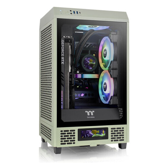 Thermaltake The Tower 200 hellgruen Tempered Glas