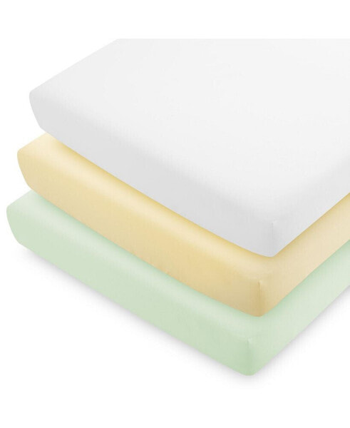 Microfiber Fitted Crib Sheet, Pack of 3