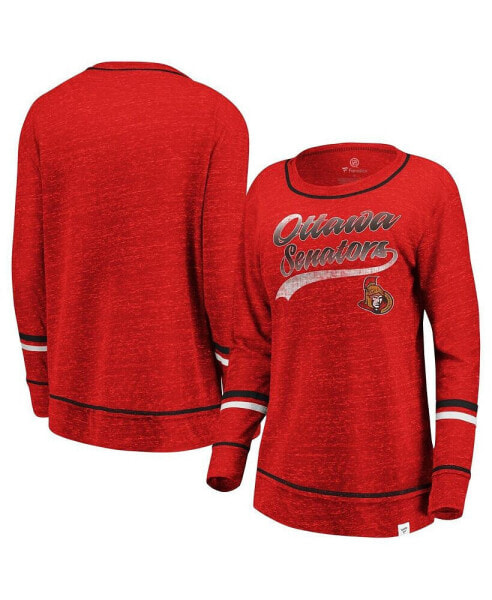 Women's Red Ottawa Senators Giant Dreams Speckle Long Sleeve T-shirt