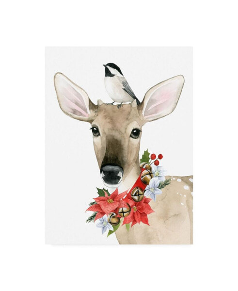 Grace Popp Deer Christmas II Canvas Art - 15" x 20"