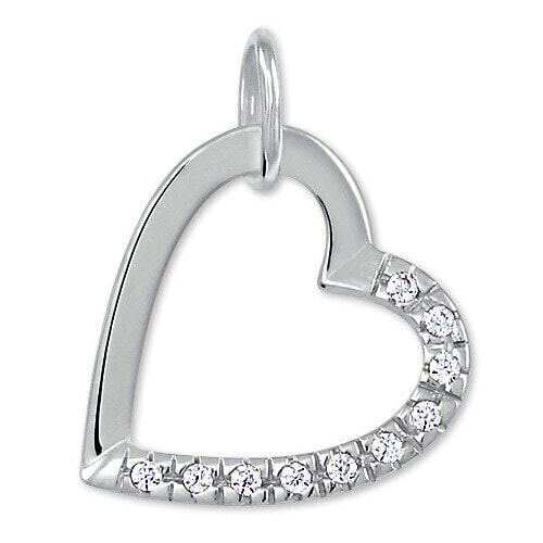 White gold pendant Heart with crystals 249 001 00494 07