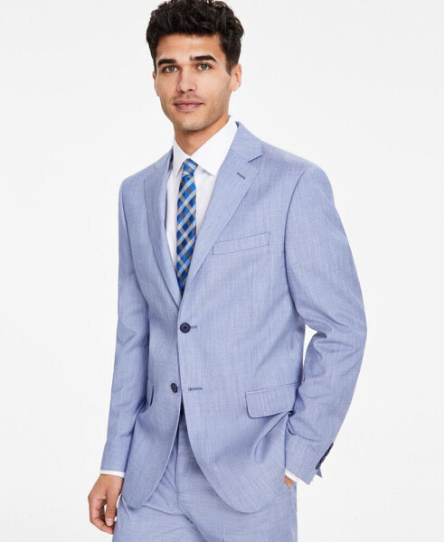 Men's Modern-Fit Light Blue Neat Suit Separate Jacket
