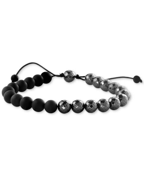 EFFY® Men's Onyx & Hematite Beaded Black Cord Bolo Bracelet