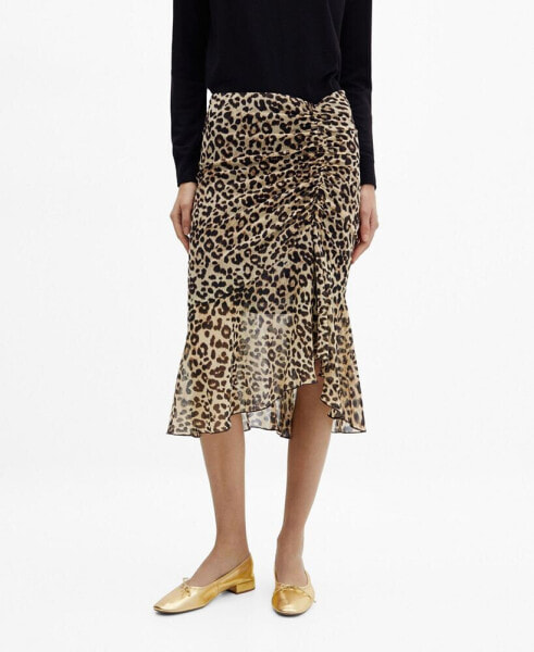 Women's Animal-Print Flowing Skirt