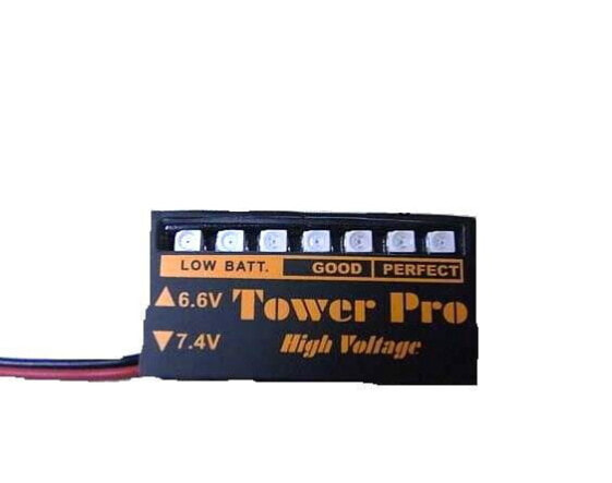 Tower Pro Receiver’s voltage meter 6.6 - 7.4V