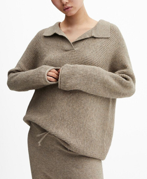 Women's Polo-Neck Pajama Sweater