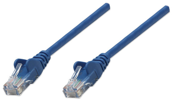 Intellinet Network Patch Cable - Cat5e - 5m - Blue - CCA - U/UTP - PVC - RJ45 - Gold Plated Contacts - Snagless - Booted - Lifetime Warranty - Polybag - 5 m - Cat5e - U/UTP (UTP) - RJ-45 - RJ-45