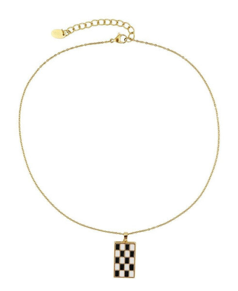 BAY Enamel Checker Necklace