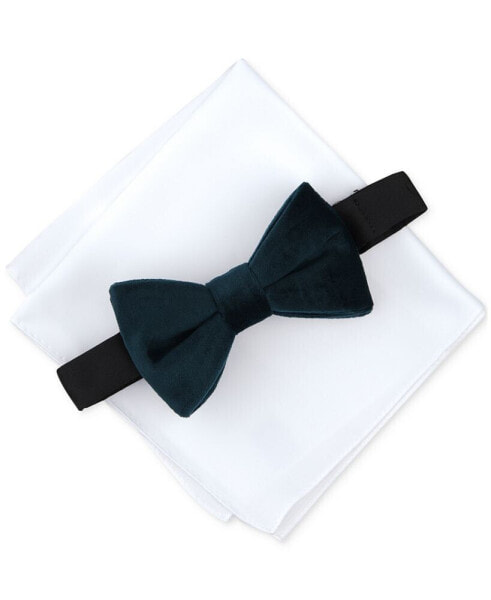 Men's Monroe Solid Bow Tie & Pocket Square Set, Created for Macy's