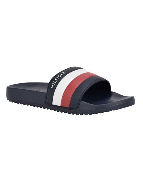 Men's Rozi Global Stripe Branding Pool Slide Sandals