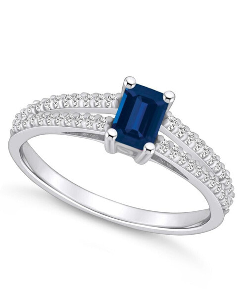 Sapphire (3/4 Ct. t.w.) and Diamond (1/5 Ct. t.w.) Ring