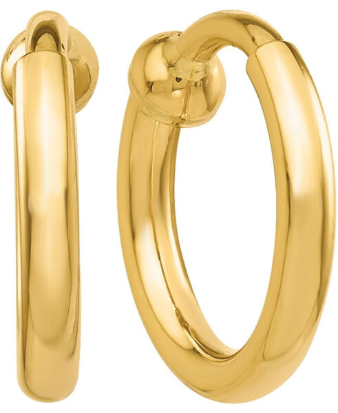 Серьги Macy's Polished Clip-On Hoop  Gold