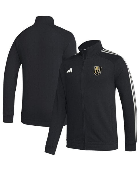 Men's Black Vegas Golden Knights Raglan Full-Zip Track Jacket