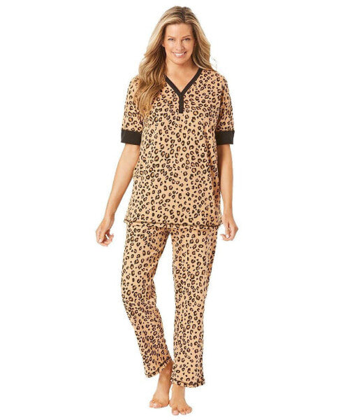 Пижама Dreams & Co., леопардовый принт, размер 3X