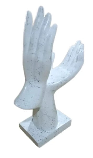 Skulptur 2 Hände Weiß Marmoroptik