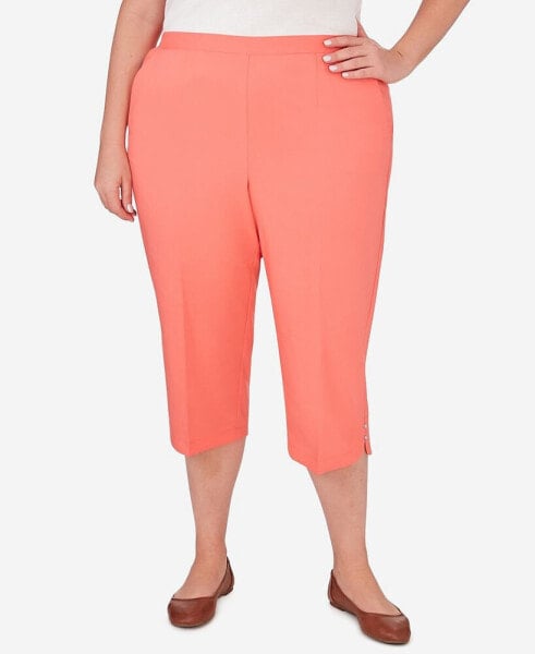 Plus Size Neptune Beach Pull-On Beach Capri Pants