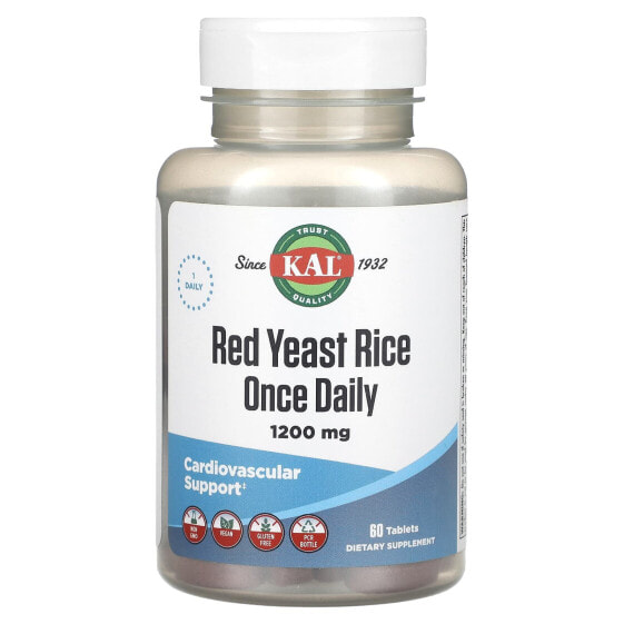 KAL, красный ферментированный рис, 1200 мг, 60 таблеток