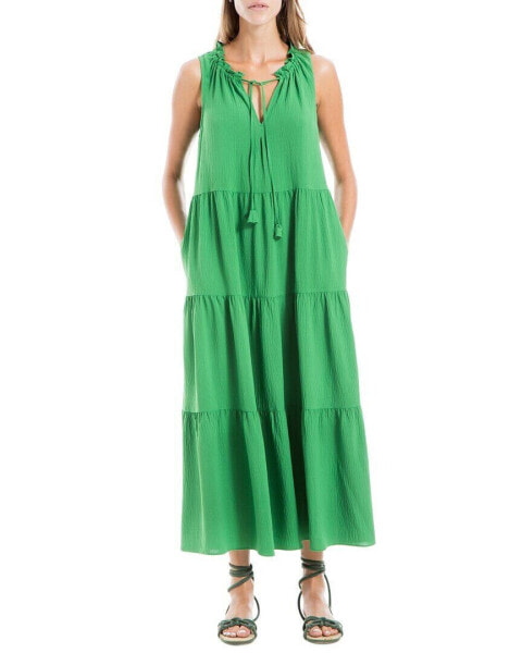 Max Studio Sleeveless Tiered Maxi Dress Women's S