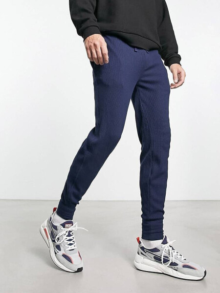 Polo Ralph Lauren loungewear waffle jogger in navy with pony logo
