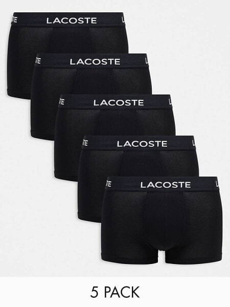 Lacoste essentials 5 pack trunks in black