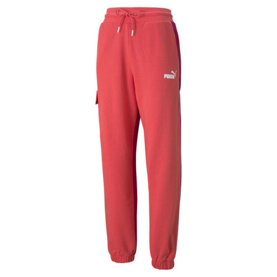 Puma Power Drawstring Cargo Pants Womens Pink Casual Athletic Bottoms 855935-35